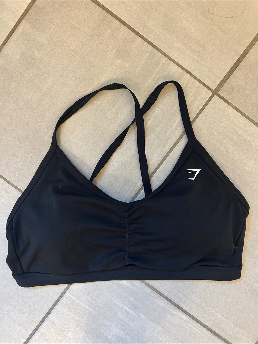Gymshark Black Strappy Cross-Back Sports Bra
